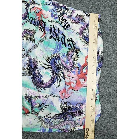 Rue21 Shorts Womens Plus 2X Multicolor Dragon Butterfly High Rise Pull On New - Picture 6 of 11